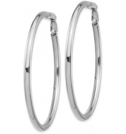 14K Gold Round Omega Back Hoop Earrings 14K White Gold - 52mm - 2.05 inch $147.86 Earrings