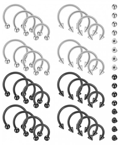 32Pcs 14G 16G 18G Surgical Steel Septum Nose Rings for Women Men Horseshoe Earrings Cartilage Helix Tragus Eyebrow Lip Daith ...