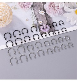 32Pcs 14G 16G 18G Surgical Steel Septum Nose Rings for Women Men Horseshoe Earrings Cartilage Helix Tragus Eyebrow Lip Daith ...