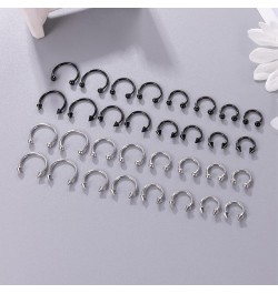 32Pcs 14G 16G 18G Surgical Steel Septum Nose Rings for Women Men Horseshoe Earrings Cartilage Helix Tragus Eyebrow Lip Daith ...