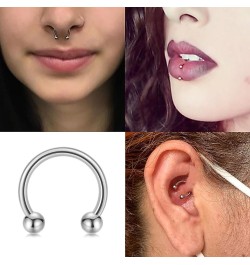 32Pcs 14G 16G 18G Surgical Steel Septum Nose Rings for Women Men Horseshoe Earrings Cartilage Helix Tragus Eyebrow Lip Daith ...