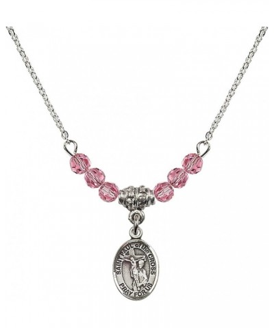 October Birth Month Bead Necklace with Catholic Patron Saint Petite Charm, 18 Inch Saint Paul of the Cross $44.05 Necklaces