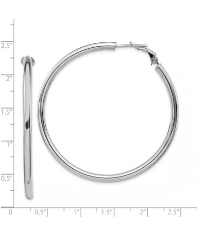 14K Gold Round Omega Back Hoop Earrings 14K White Gold - 52mm - 2.05 inch $147.86 Earrings