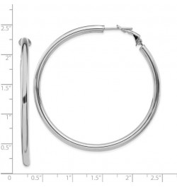 14K Gold Round Omega Back Hoop Earrings 14K White Gold - 52mm - 2.05 inch $147.86 Earrings