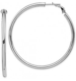 14K Gold Round Omega Back Hoop Earrings 14K White Gold - 52mm - 2.05 inch $147.86 Earrings