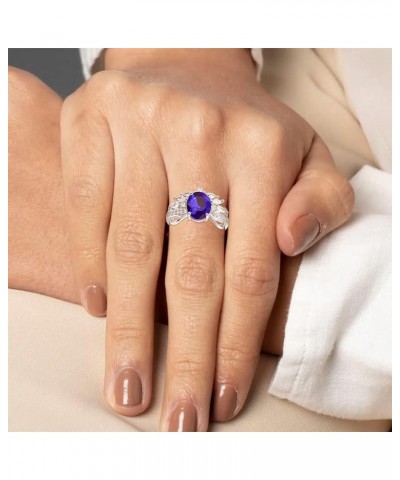 Leaf Ring 925 Sterling Silver White Opal Moonstone Rings Adjustable Fashion Statement Ring for Women D-Blue CZ ring $19.60 Rings