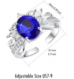 Leaf Ring 925 Sterling Silver White Opal Moonstone Rings Adjustable Fashion Statement Ring for Women D-Blue CZ ring $19.60 Rings