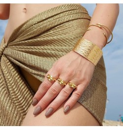 18K Gold Plated Link Chain Bracelets Dainty Bead Ball Chain Boho Cuff Bangle Bracelets for Women Teen Girls 8. Leaf Cuff $7.6...