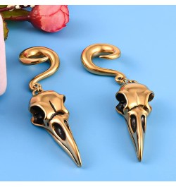 2PCS Ear Gauges Fashion Bird Skull Ear Hanger Weights for Stretched Ears Body Piercing Tunnels 316 Stainless Steel Hypoallerg...