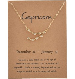 Cardboard Star Zodiac Sign 12 Constellation Necklaces Crystal Charm Gold Chain Choker Necklace for Women Birthday Jewelry Gif...