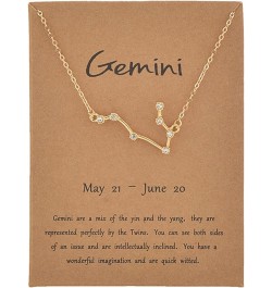 Cardboard Star Zodiac Sign 12 Constellation Necklaces Crystal Charm Gold Chain Choker Necklace for Women Birthday Jewelry Gif...