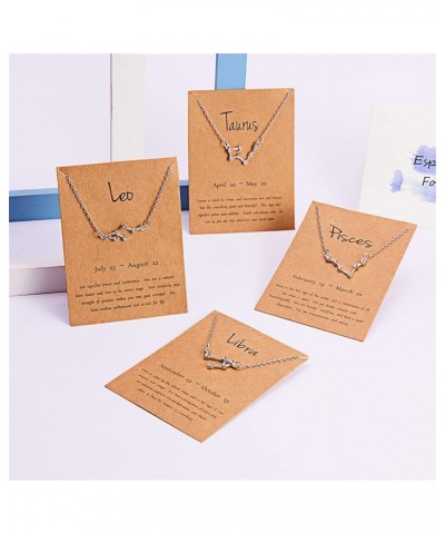 Cardboard Star Zodiac Sign 12 Constellation Necklaces Crystal Charm Gold Chain Choker Necklace for Women Birthday Jewelry Gif...