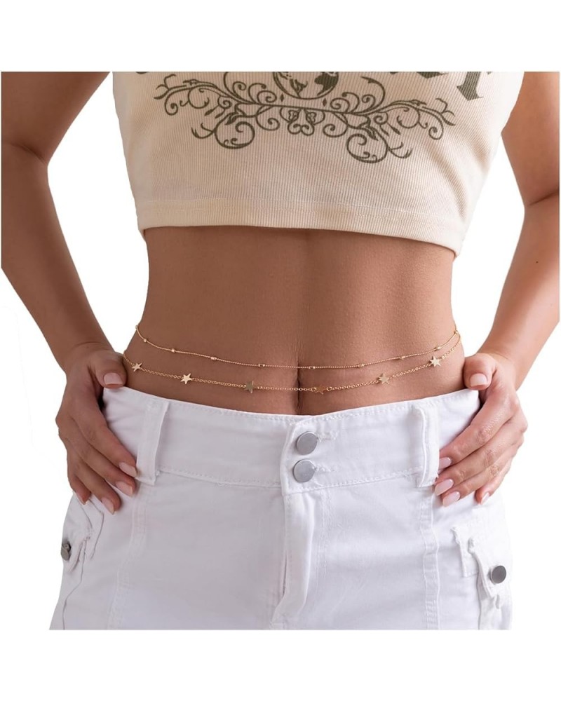 Bikini Belly Chain Beach Body Jewerly Sexy Summer Beads Sequin Belly Chain for Women Body Chain Gold 7 $7.01 Body Jewelry