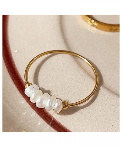 Pearl Ring for Women Dainty Pearl Rings Gold Baroque Pearl Rings Adjustable Open Ring Dainty Fashion Rings Wedding Promise St...