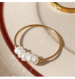 Pearl Ring for Women Dainty Pearl Rings Gold Baroque Pearl Rings Adjustable Open Ring Dainty Fashion Rings Wedding Promise St...