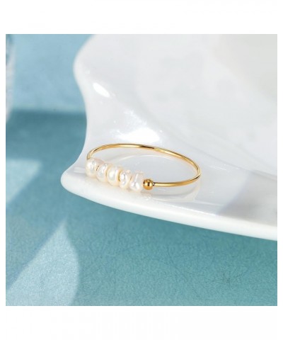 Pearl Ring for Women Dainty Pearl Rings Gold Baroque Pearl Rings Adjustable Open Ring Dainty Fashion Rings Wedding Promise St...