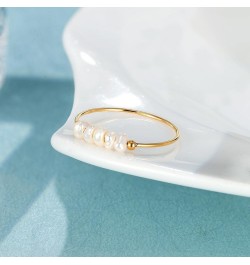 Pearl Ring for Women Dainty Pearl Rings Gold Baroque Pearl Rings Adjustable Open Ring Dainty Fashion Rings Wedding Promise St...