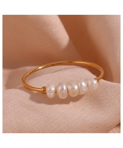 Pearl Ring for Women Dainty Pearl Rings Gold Baroque Pearl Rings Adjustable Open Ring Dainty Fashion Rings Wedding Promise St...