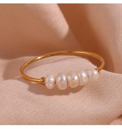 Pearl Ring for Women Dainty Pearl Rings Gold Baroque Pearl Rings Adjustable Open Ring Dainty Fashion Rings Wedding Promise St...