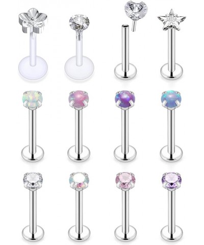 16G 18G 20G Tragus Cartilage Earring Stud Surgical Steel Forward Helix Conch Earring Flat Back Nose Rings Studs Piercing Jewe...