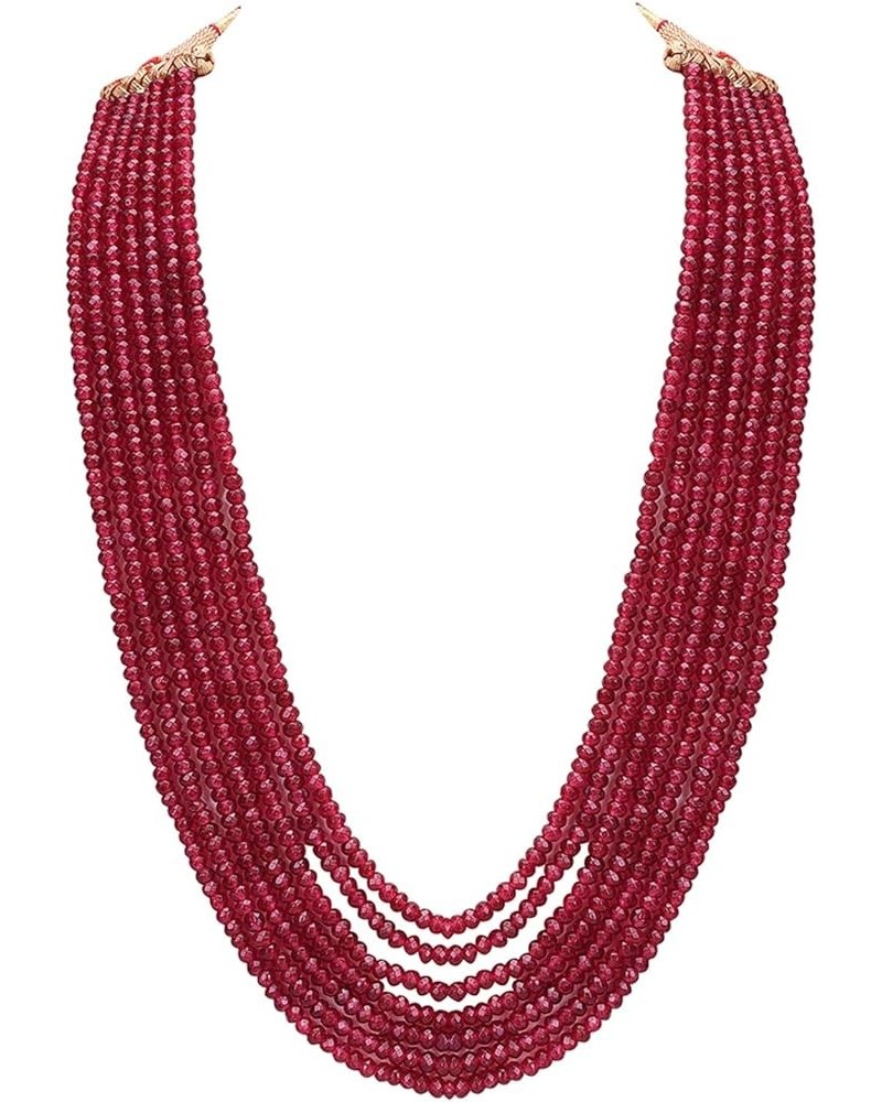 Multi color 7 Line Quartz Beads Strand Jewelry Necklace Women Red $17.60 Necklaces