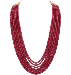 Multi color 7 Line Quartz Beads Strand Jewelry Necklace Women Red $17.60 Necklaces