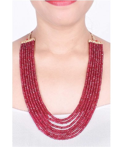 Multi color 7 Line Quartz Beads Strand Jewelry Necklace Women Red $17.60 Necklaces