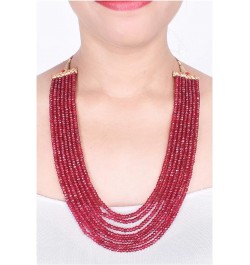 Multi color 7 Line Quartz Beads Strand Jewelry Necklace Women Red $17.60 Necklaces