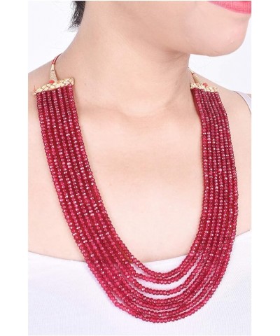 Multi color 7 Line Quartz Beads Strand Jewelry Necklace Women Red $17.60 Necklaces