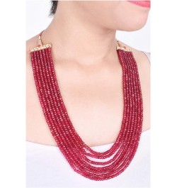 Multi color 7 Line Quartz Beads Strand Jewelry Necklace Women Red $17.60 Necklaces