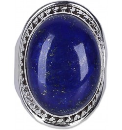 Artisan Handmade Lapis Lazuli Singlestone Ring .925 Sterling Silver India Blue Cocktail Riverside Birthstone 'Captivating Blu...