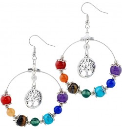 7 Chakra Stone Dangle Earrings for Women,Assorted Shapes silver-plated-base 7 chakra stone-2 $10.79 Earrings