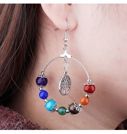 7 Chakra Stone Dangle Earrings for Women,Assorted Shapes silver-plated-base 7 chakra stone-2 $10.79 Earrings