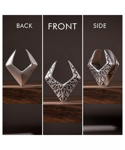 2PCS Rhombus Ear Gauges Plugs Saddle Ear Tunnels Expander Body Piercing Jewelry Earrings Gift for Men Women 0g-8mm 1 Silver $...