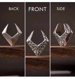 2PCS Rhombus Ear Gauges Plugs Saddle Ear Tunnels Expander Body Piercing Jewelry Earrings Gift for Men Women 0g-8mm 1 Silver $...