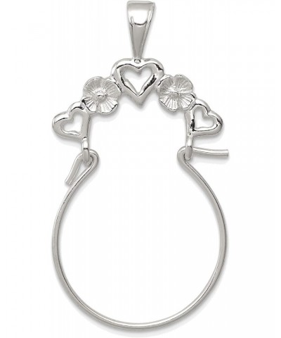 Solid Sterling Silver Heart Charm Holder $13.68 Bracelets