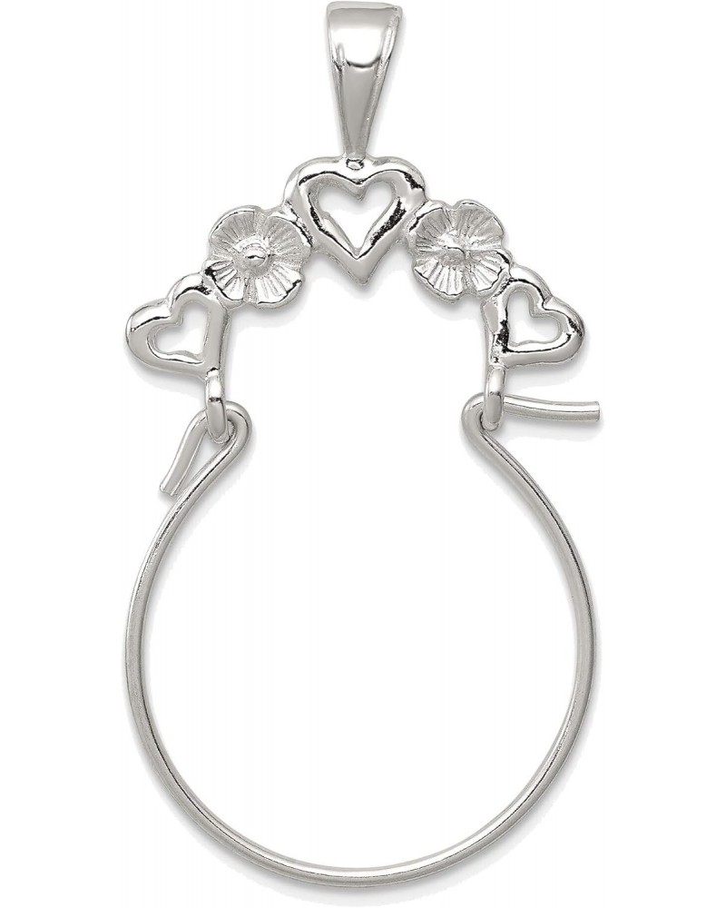 Solid Sterling Silver Heart Charm Holder $13.68 Bracelets