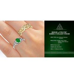 and Gems Women's Sterling Silver 8mm Irish Celtic Shamrock 3 Leaf Clover Wedding Band Ring $33.63 Bracelets