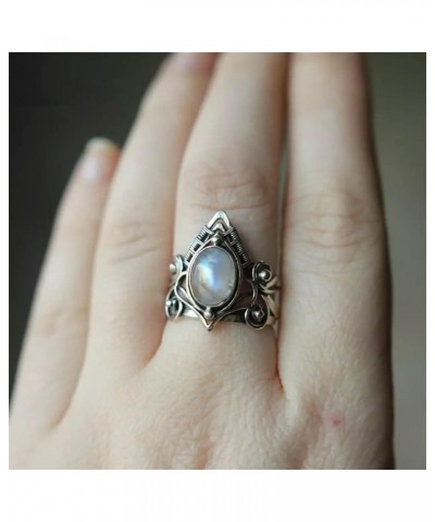 Natural Moonstone 925 Sterling Silver Victorian Style Solitaire Ring Moonstone Ring Sterling Silver Ring Oval Moonstone Cubic...