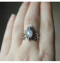 Natural Moonstone 925 Sterling Silver Victorian Style Solitaire Ring Moonstone Ring Sterling Silver Ring Oval Moonstone Cubic...