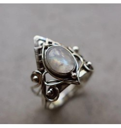 Natural Moonstone 925 Sterling Silver Victorian Style Solitaire Ring Moonstone Ring Sterling Silver Ring Oval Moonstone Cubic...