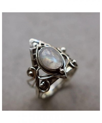 Natural Moonstone 925 Sterling Silver Victorian Style Solitaire Ring Moonstone Ring Sterling Silver Ring Oval Moonstone Cubic...