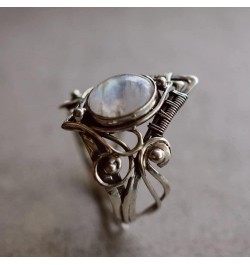 Natural Moonstone 925 Sterling Silver Victorian Style Solitaire Ring Moonstone Ring Sterling Silver Ring Oval Moonstone Cubic...