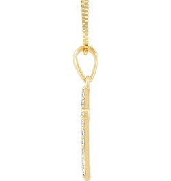 14K Solid Gold Cross | Pave Round Cut Cubic Zirconia Pendant Necklace | 15mm Long, 30 CTW | 16 Inch or 18 Inch Chain | With G...