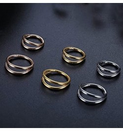 Nose Rings Hoops Double Septum Rings Clicker Cartilage Hoop Earring Surgical Steel Nose piercing Hoop Open Stacked Hoop Nose ...