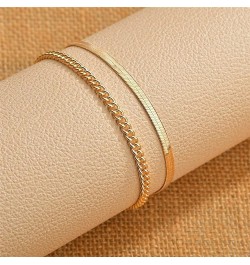 Gold Layered Ankle Bracelets for Women Layering Anklets Set Bracelet 14k Gold Plated CZ Rhinestone Chain Anklet Bracelets Dai...