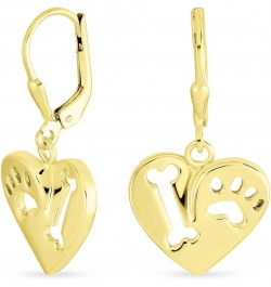 Best Friend Pet Animal Lover BFF Dog Bone Puppy Round Disc Dangling Paw Print Earrings For Women Teen .925 Sterling Silver Fi...