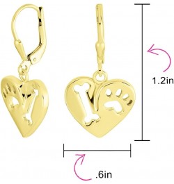 Best Friend Pet Animal Lover BFF Dog Bone Puppy Round Disc Dangling Paw Print Earrings For Women Teen .925 Sterling Silver Fi...