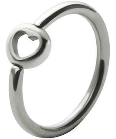 316L Surgical Steel Heart Captive Bead Charm Nose Ring, Tragus, Ear Cartilage Hoop Choose Your Size & Gauge 16 Gauge-3/8" Dia...