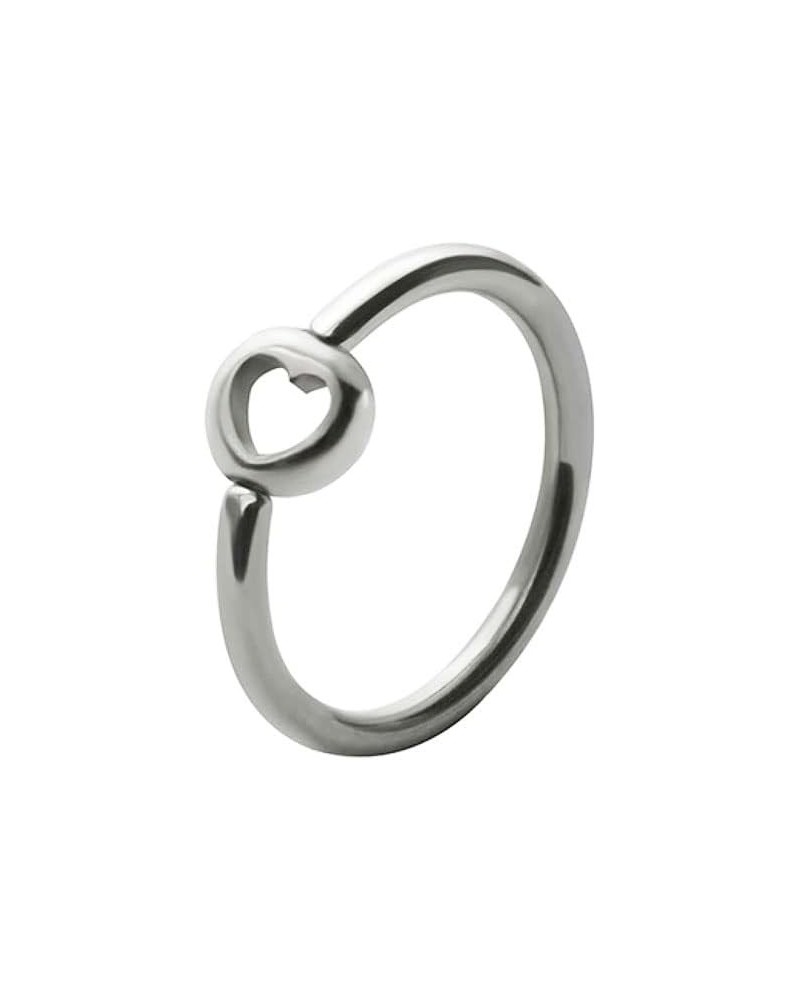 316L Surgical Steel Heart Captive Bead Charm Nose Ring, Tragus, Ear Cartilage Hoop Choose Your Size & Gauge 16 Gauge-3/8" Dia...